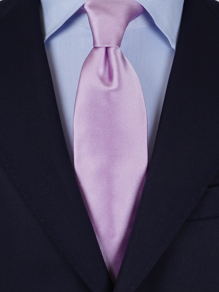 Ljuslila satinslips & näsduk