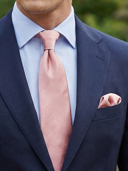 Gammelrosa satinslips & lommeklud