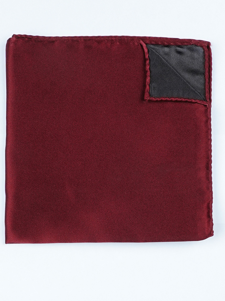 Vínový saténová kravata set s kapesníčkem