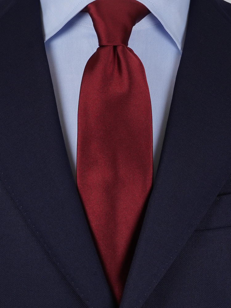 Vínový saténová kravata set s kapesníčkem