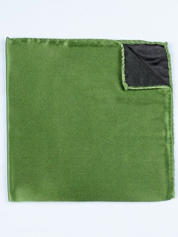 Ljus olivgrön satinslips & näsduk