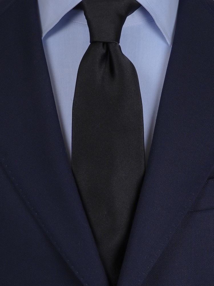 Black satin tie & hanky