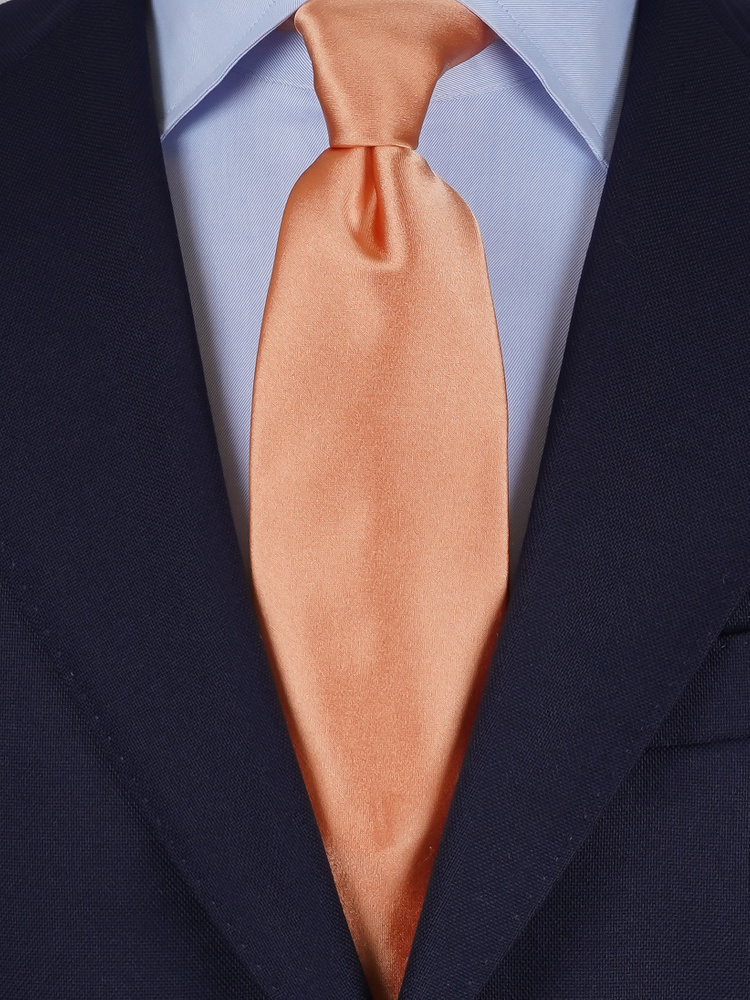 Apricot satin tie & hanky