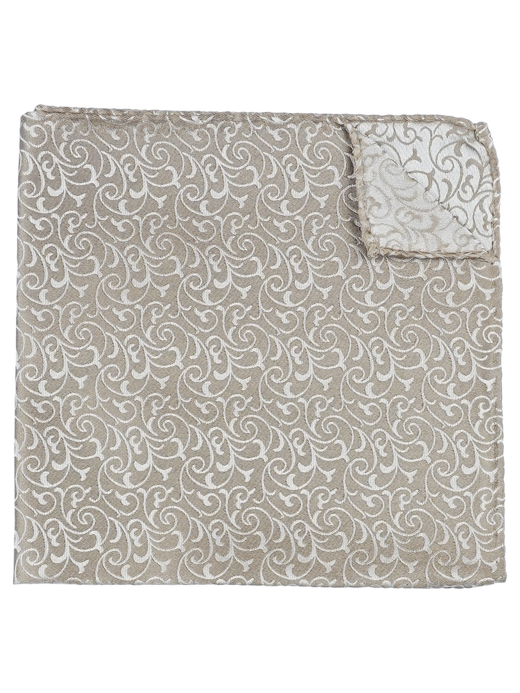 Aranybézs selyem nyakkendő díszzsebkendővel