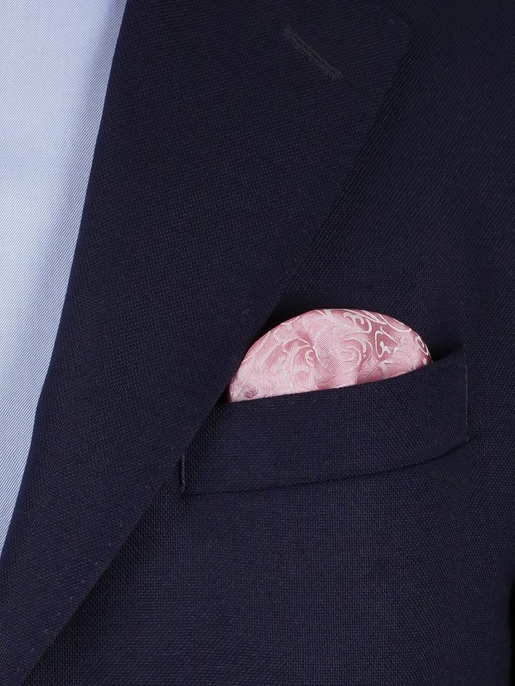 Světle růžový hedvábná kravata set s kapesníčkem