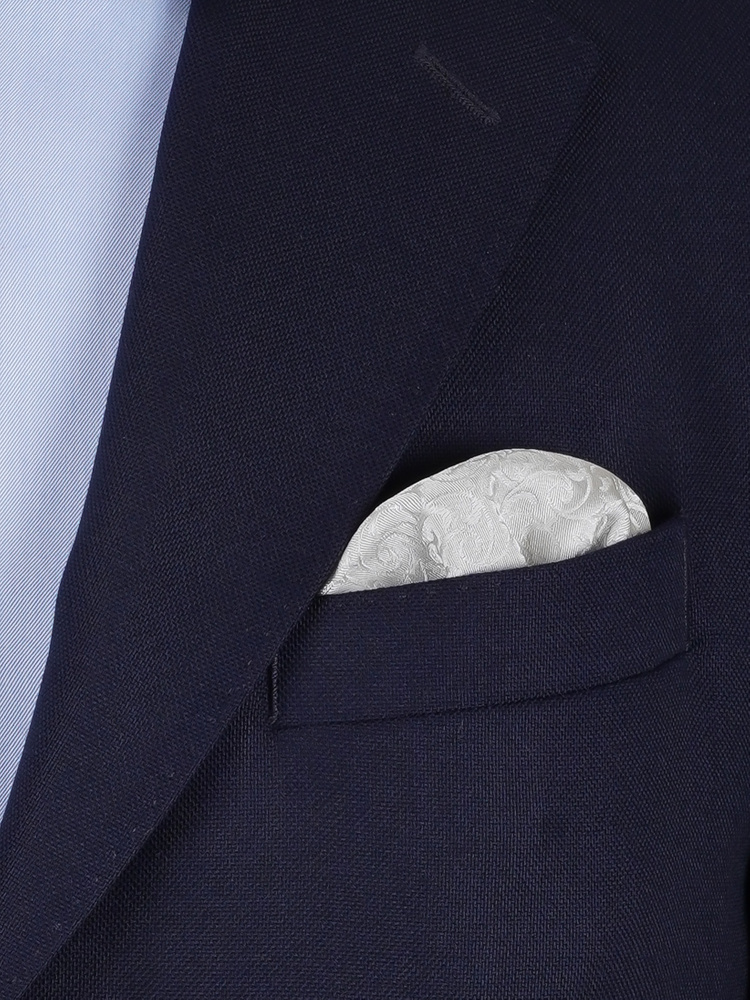 Vaalea hopea silkkisolmio & taskuliina