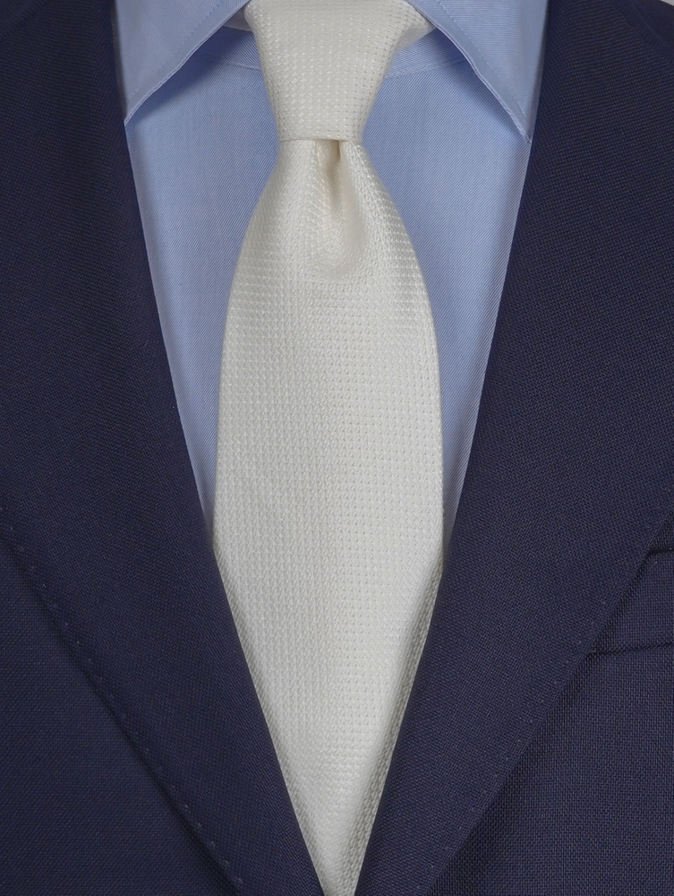 Benvit grenadinslips & näsduk i kashmir