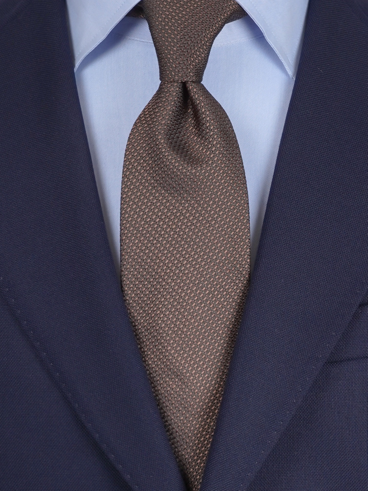 Mörkbrun grenadinslips & näsduk