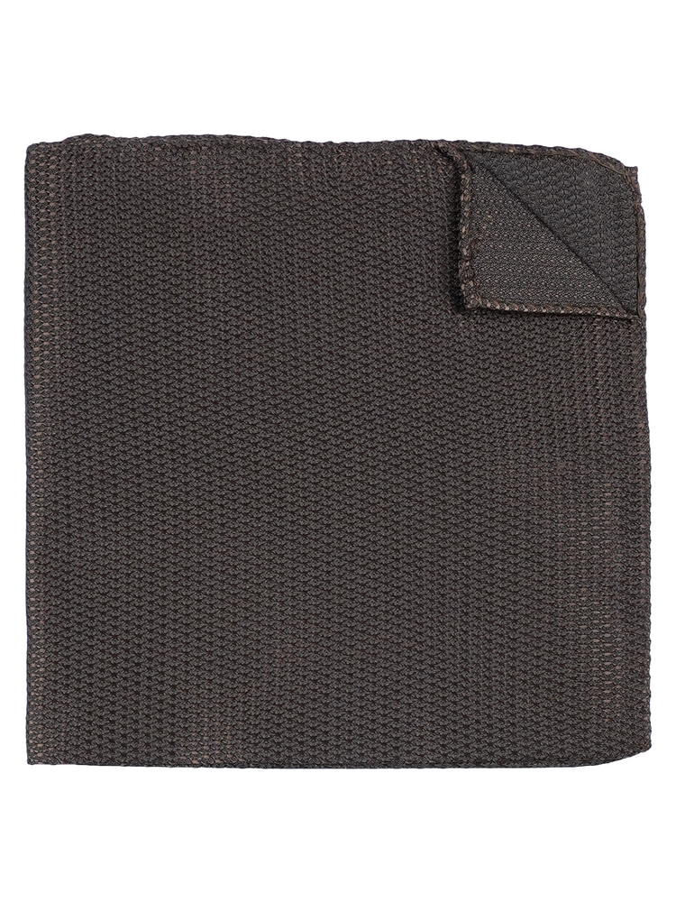 Mörkbrun grenadinslips & näsduk