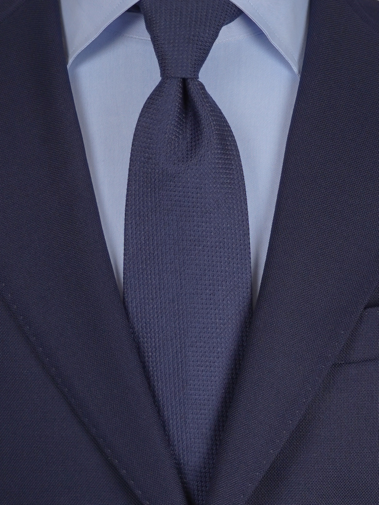 Marinblå grenadinslips & näsduk i kashmir