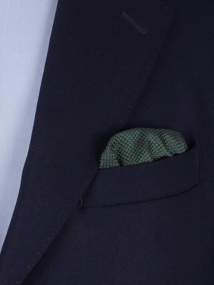 Mörkgrön smal slips & näsduk