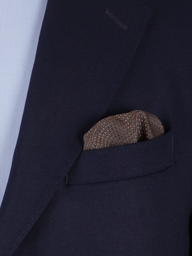 Mörkbrun smal grenadinslips & näsduk