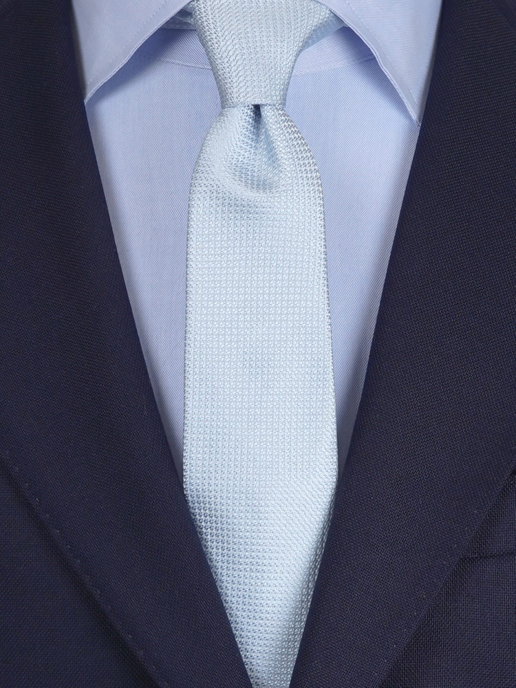 Ljusblå smal grenadinslips & näsduk