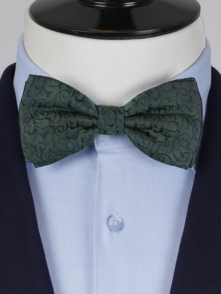 Dark green bow tie & hanky Lusso