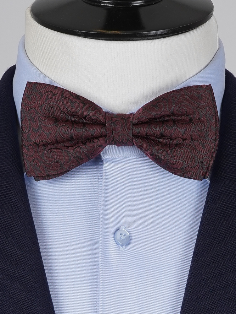 Burgundinpunainen silkkirusetti & taskuliina