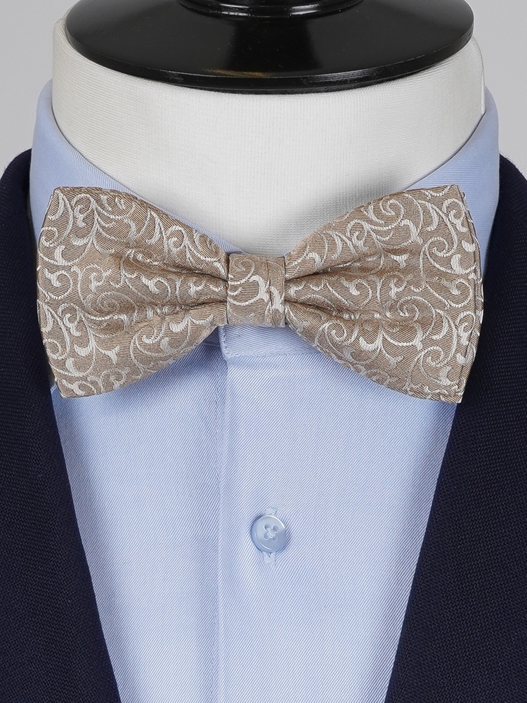 Gold-beige bow tie & hanky Lusso
