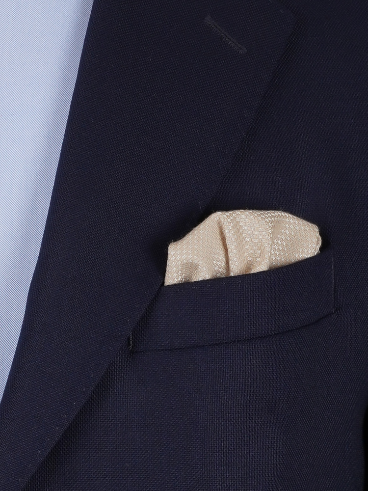 Ljusbeige fluga & näsduk i kashmir