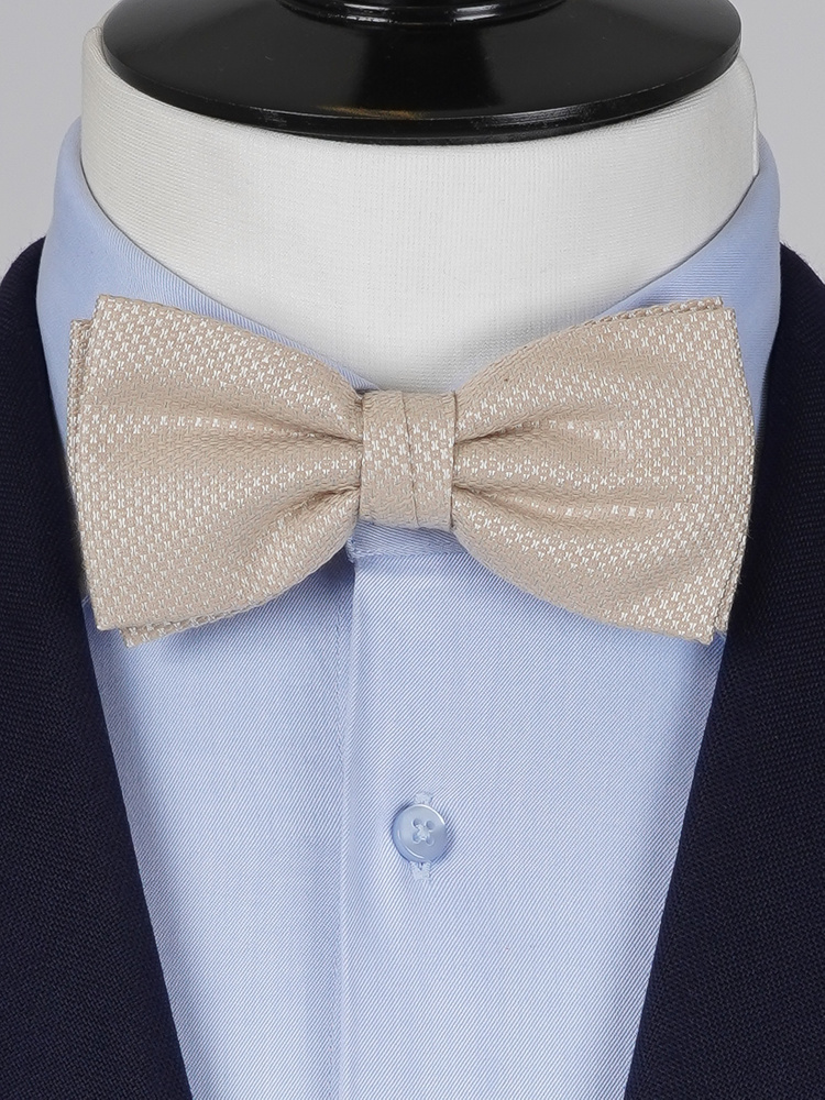 Ljusbeige fluga & näsduk i kashmir