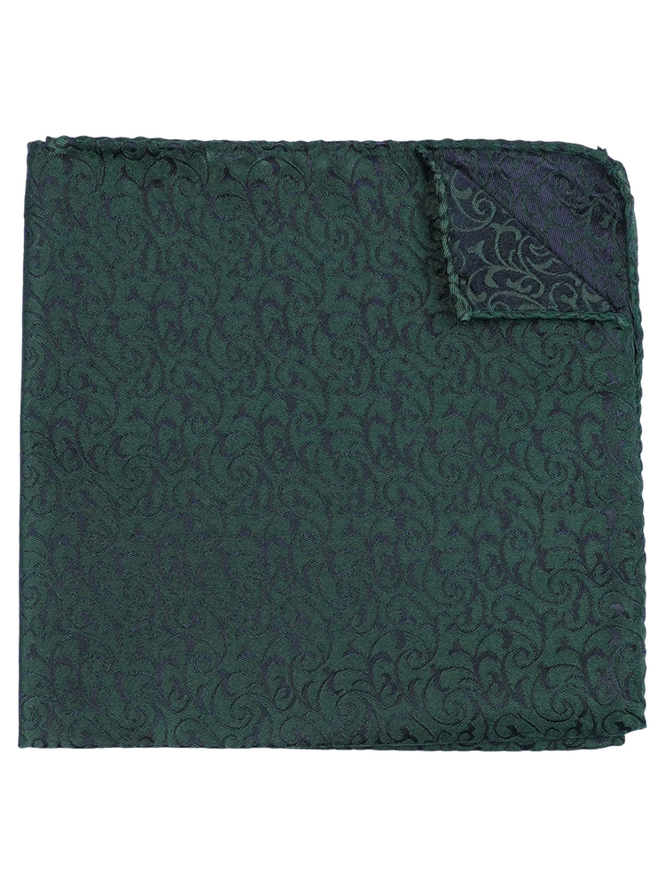 Dark green silk bow tie & hanky Lusso