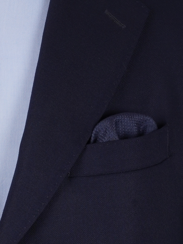 Marinblå oknuten fluga & näsduk i kashmir