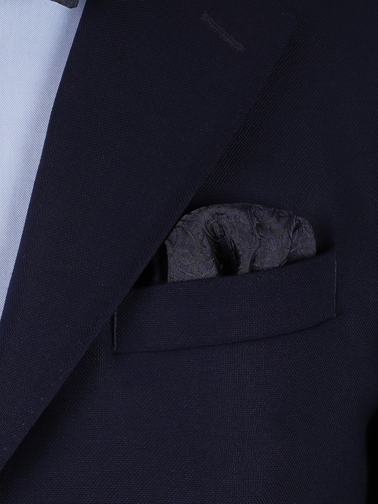 Laivastonsininen kapea silkkisolmio & taskuliina