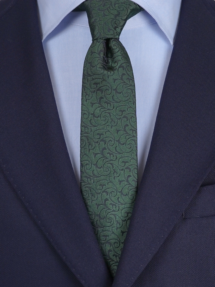 Dark green skinny tie & hanky Lusso