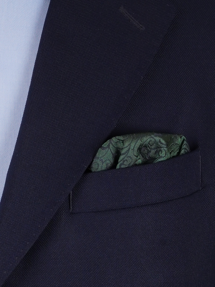 Dark green skinny tie & hanky Lusso