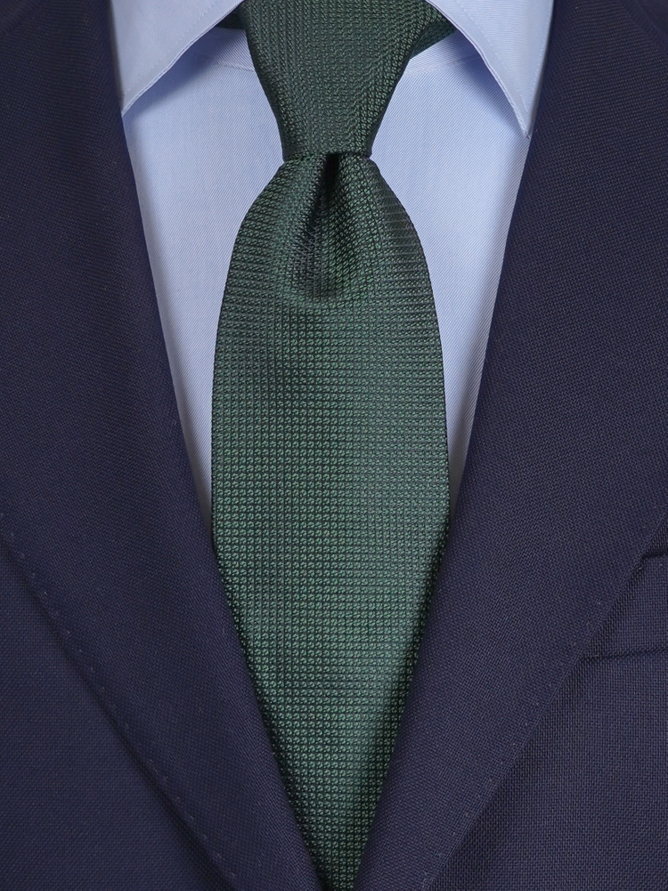 Sötétzöld grenadine nyakkendő és díszzsebkendő