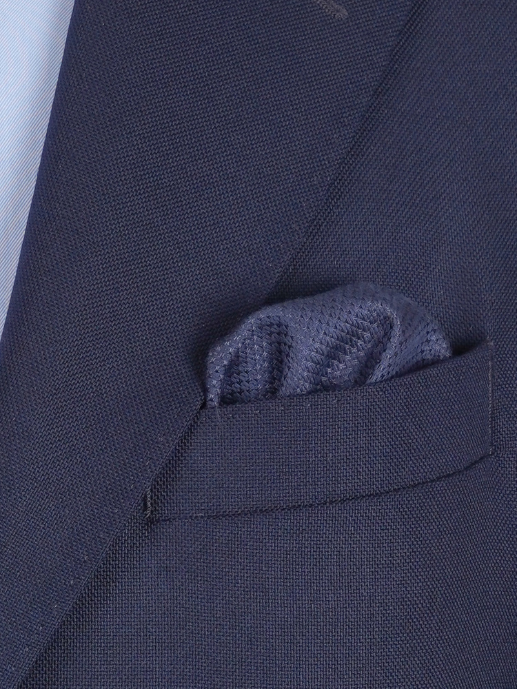 Sötétkék szűk kasmír grenadine nyakkendő és díszzsebkendő