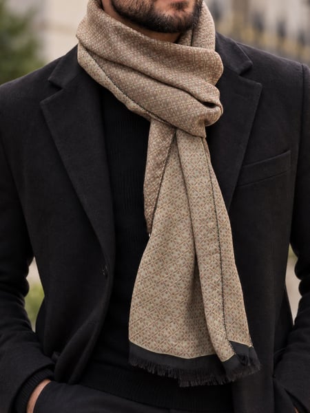 Italiensk scarf Matera i bomull och siden