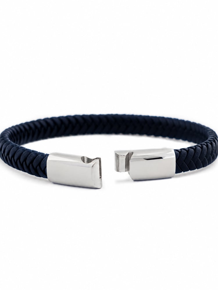 Mörkblå Läderarmband Prestige