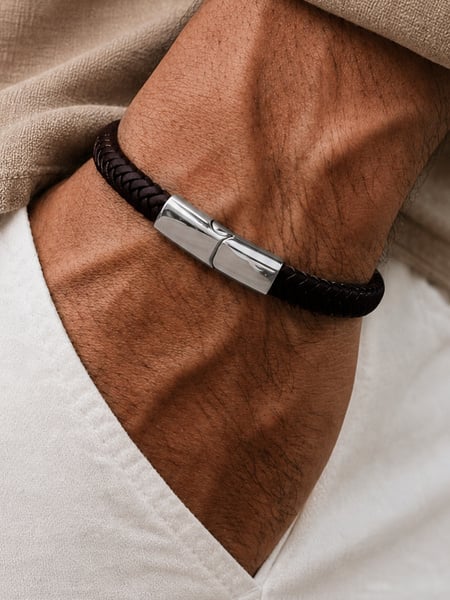 Mörkbrunt Läderarmband Prestige