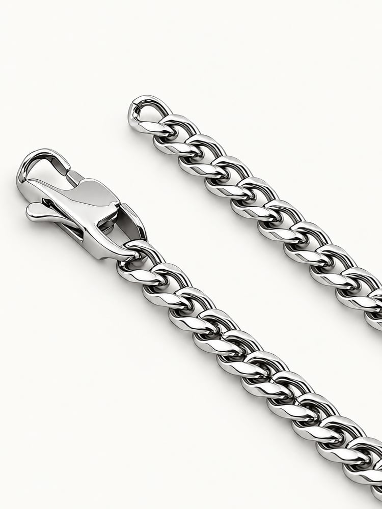Plaque armbånd | Sølvfarvet rustfrit stål