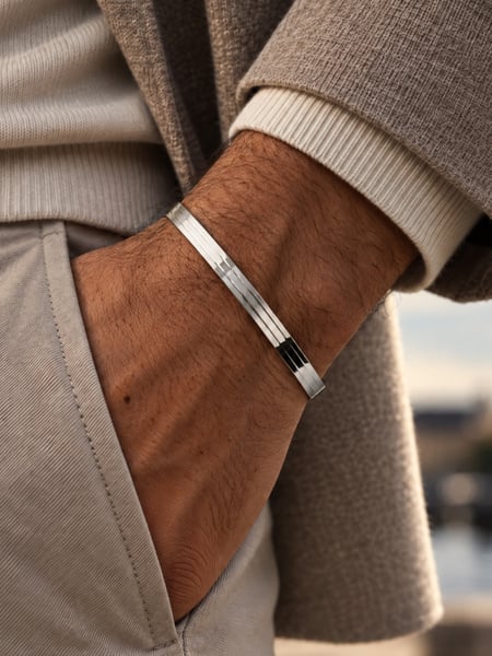 Armbånd bangle | Ridge cuff sølv