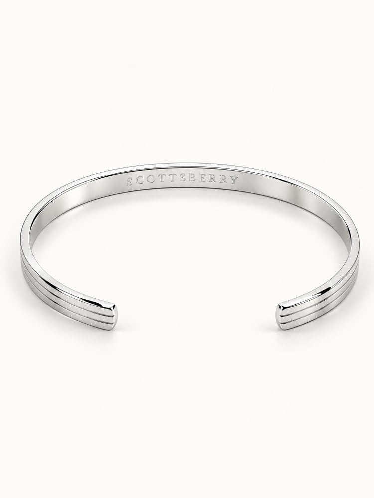 Armbånd bangle | Ridge cuff sølv