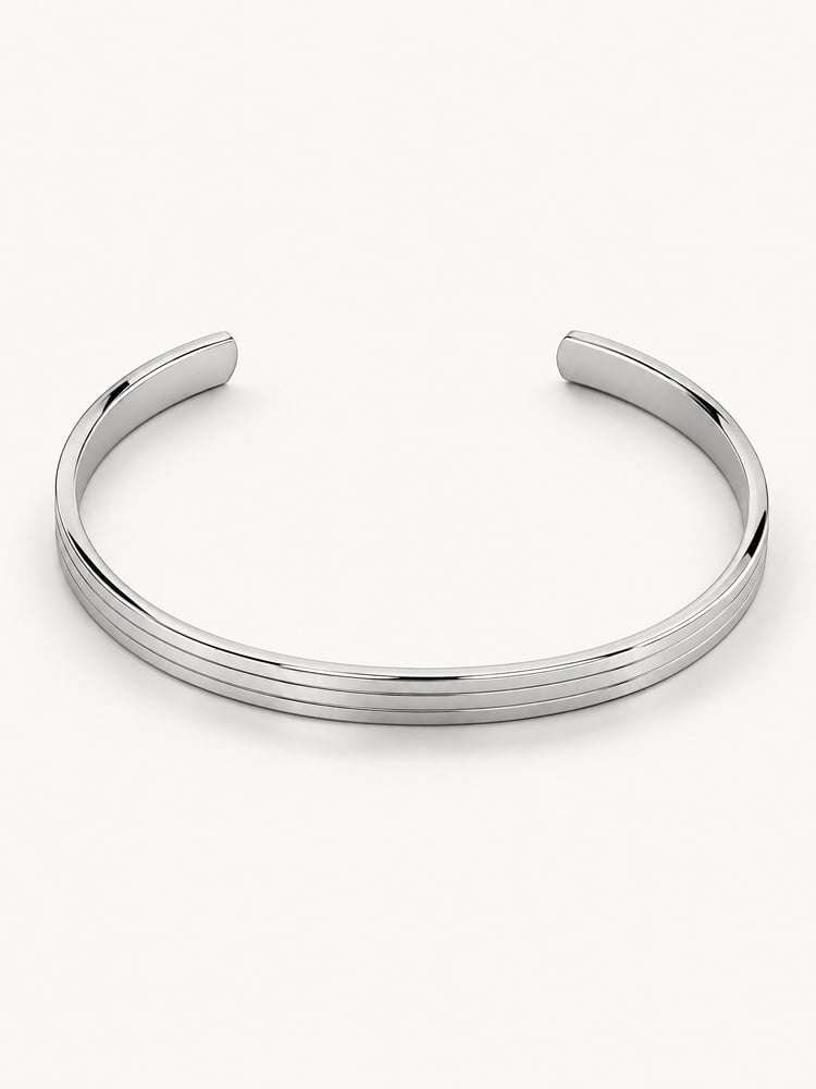 Armbånd bangle | Ridge cuff sølv