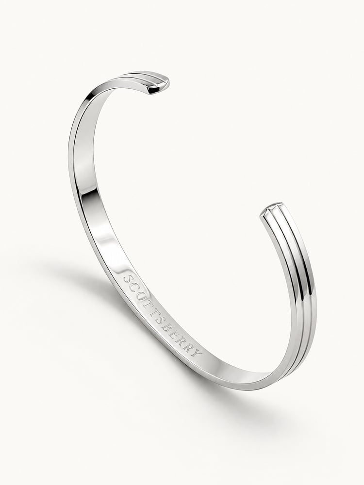 Armbånd bangle | Ridge cuff sølv