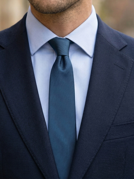 Extra schmale dunkelblaue Krawatte