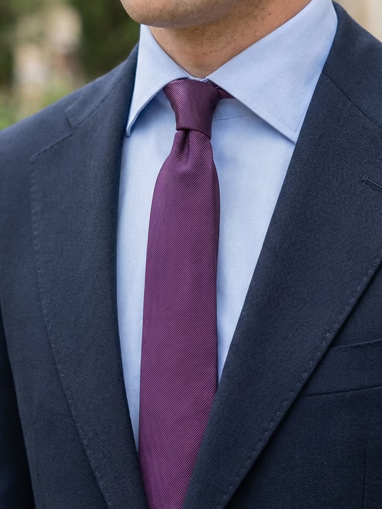 Skinny dark purple tie