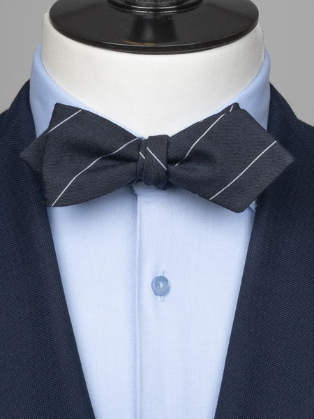 Self-tie black striped bow tie