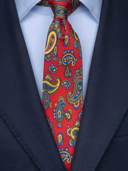 Red paisley tie