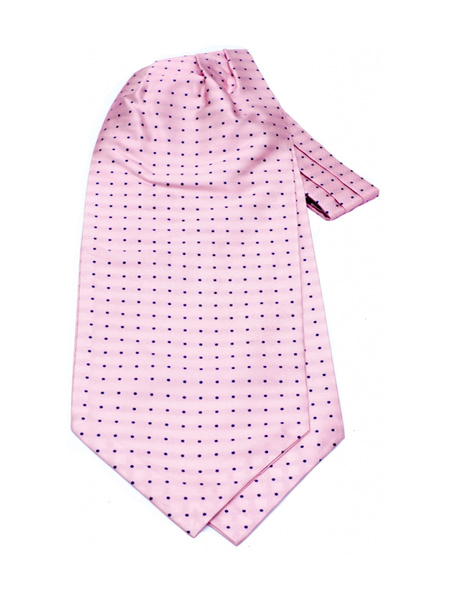 Pink dotted silk ascot