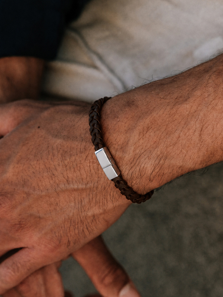 Dark Brown Leather Bracelet Henry