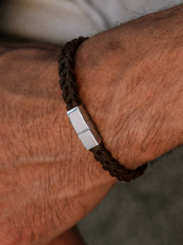 Dark Brown Leather Bracelet Henry