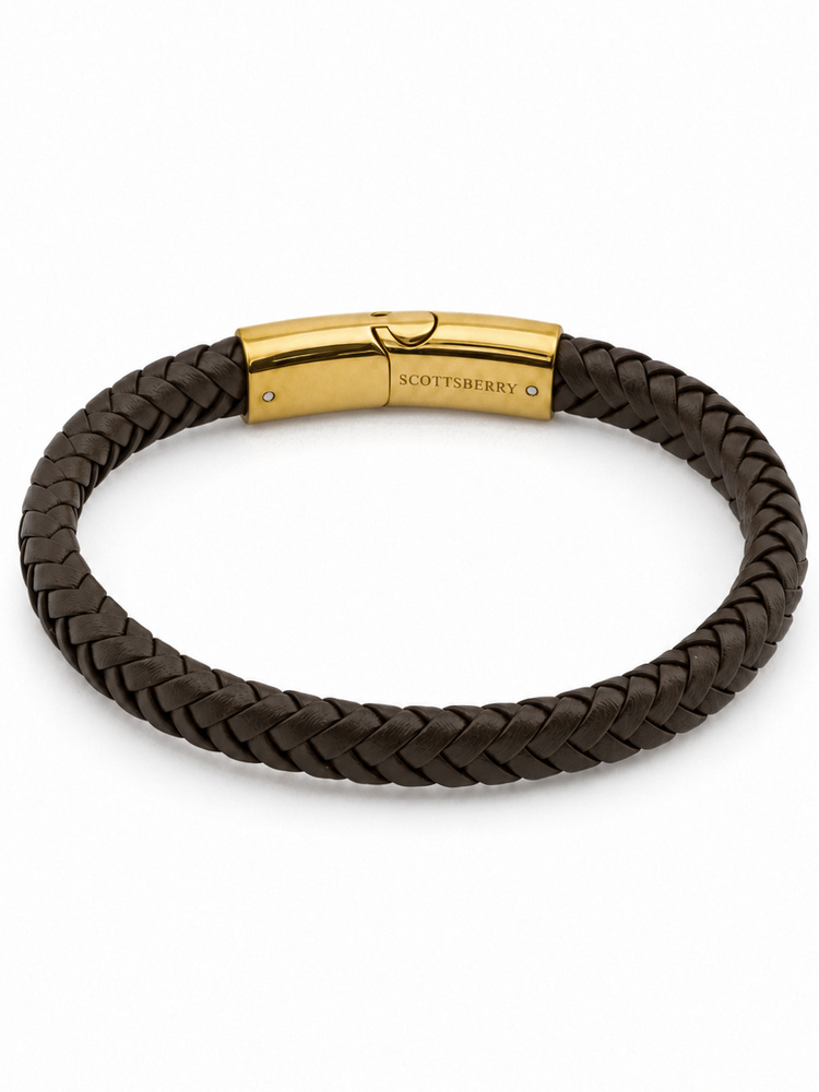 Bracciale in pelle marrone scuro Prestige