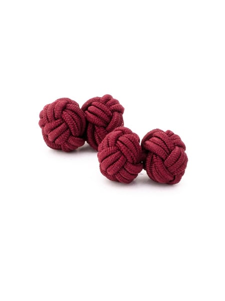 Burgunder mansjettknapper silkeknuter