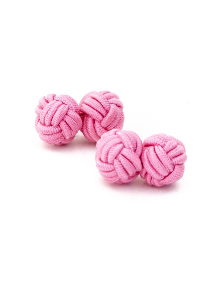 Gemelos nudos de seda rosados