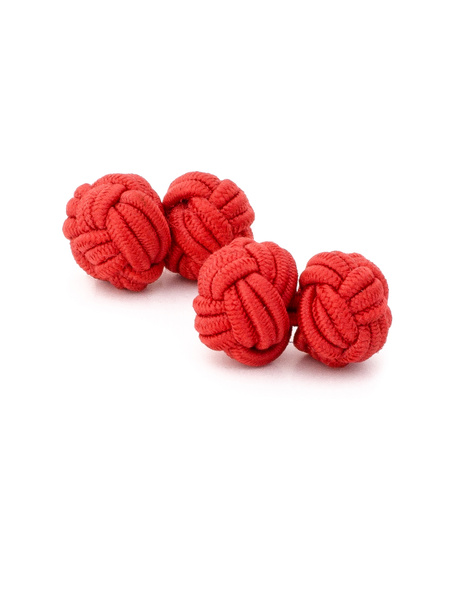 Red cufflinks Silk Knots