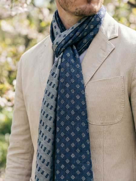 Sciarpa italiana Liguria in cotone e seta