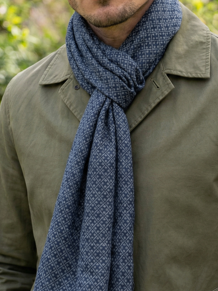 Italiensk halstørklæde Savoca i bomuld og silke